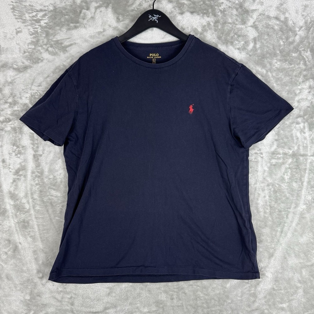 POLO Ralph Lauren Navy Blue Short Sleeve Pony LOGO T Shirt Mens Large Utility